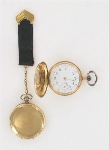 ENSEMBLE DE 2 MONTRES DE POCHE SAVONNETTE EN OR JAUNE 14K
