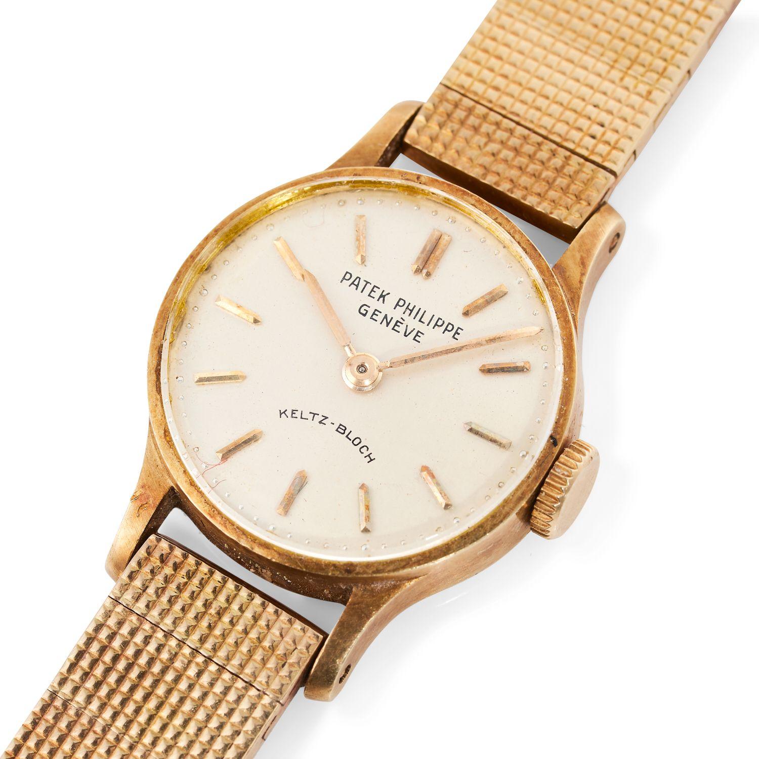 PATEK PHILIPPE CALATRAVA. REF. 1289. DOUBLE SIGNATURE KELTZ BLOCH VERS 1955-57 Montre bracelet de dame en or jaune 18K. Fab...