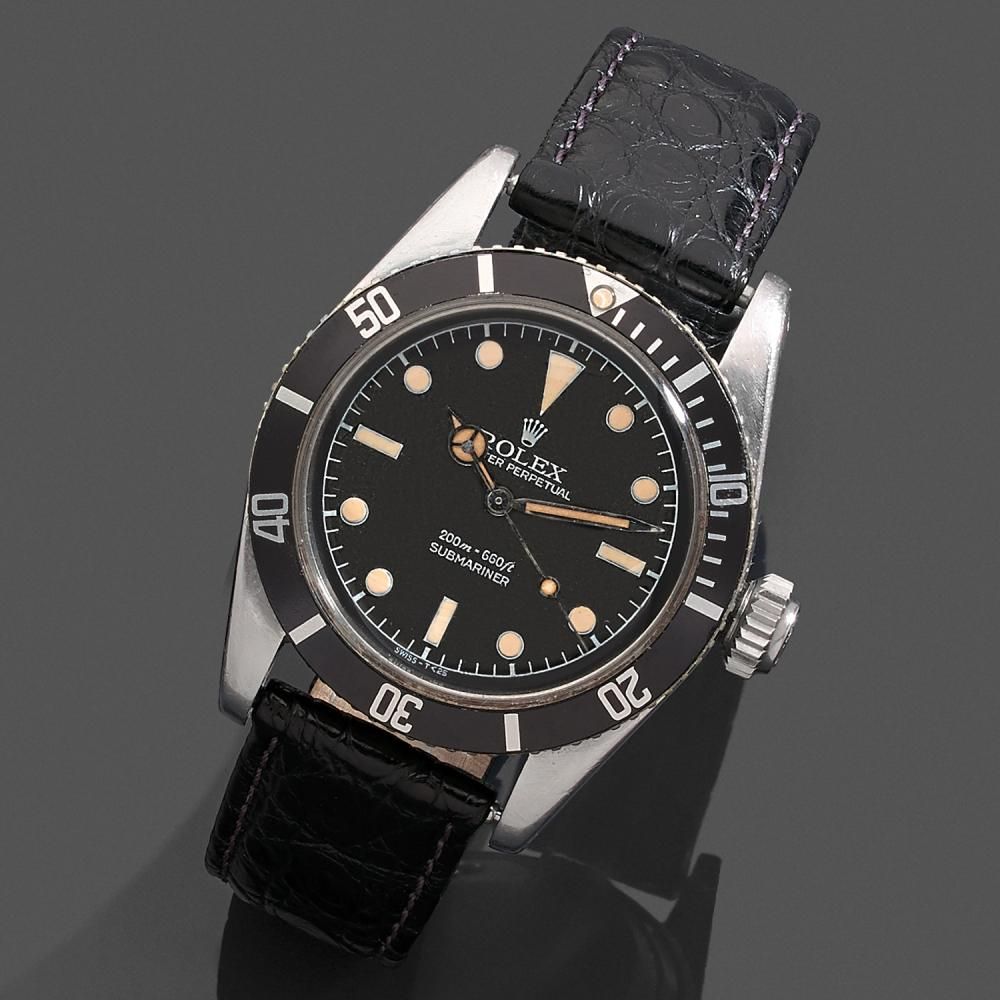 ROLEX SUBMARINER. REF. 6538 DITE JAMES BOND, BIG CROWN A stainless steel diving wristwatch by Rolex, circa 1959.