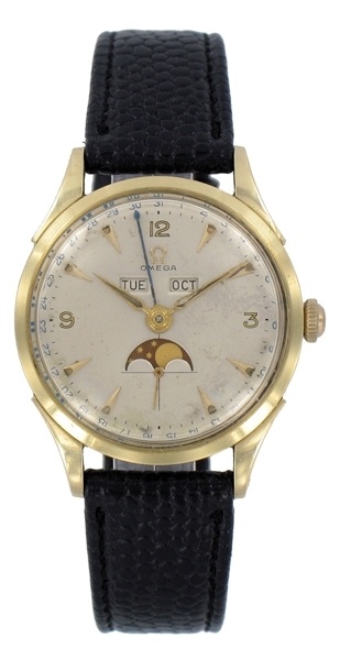 OMEGA No 12879387. Ref. 2606 - 6. Vers 1950. Montre-bracelet pour homme en acier et lamin